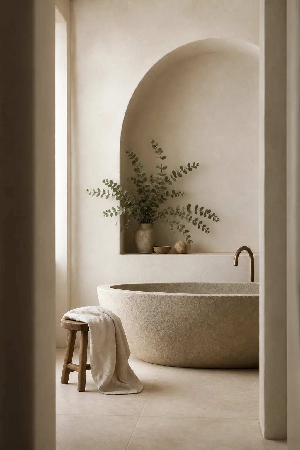 Ambiente termale minimale e luminoso